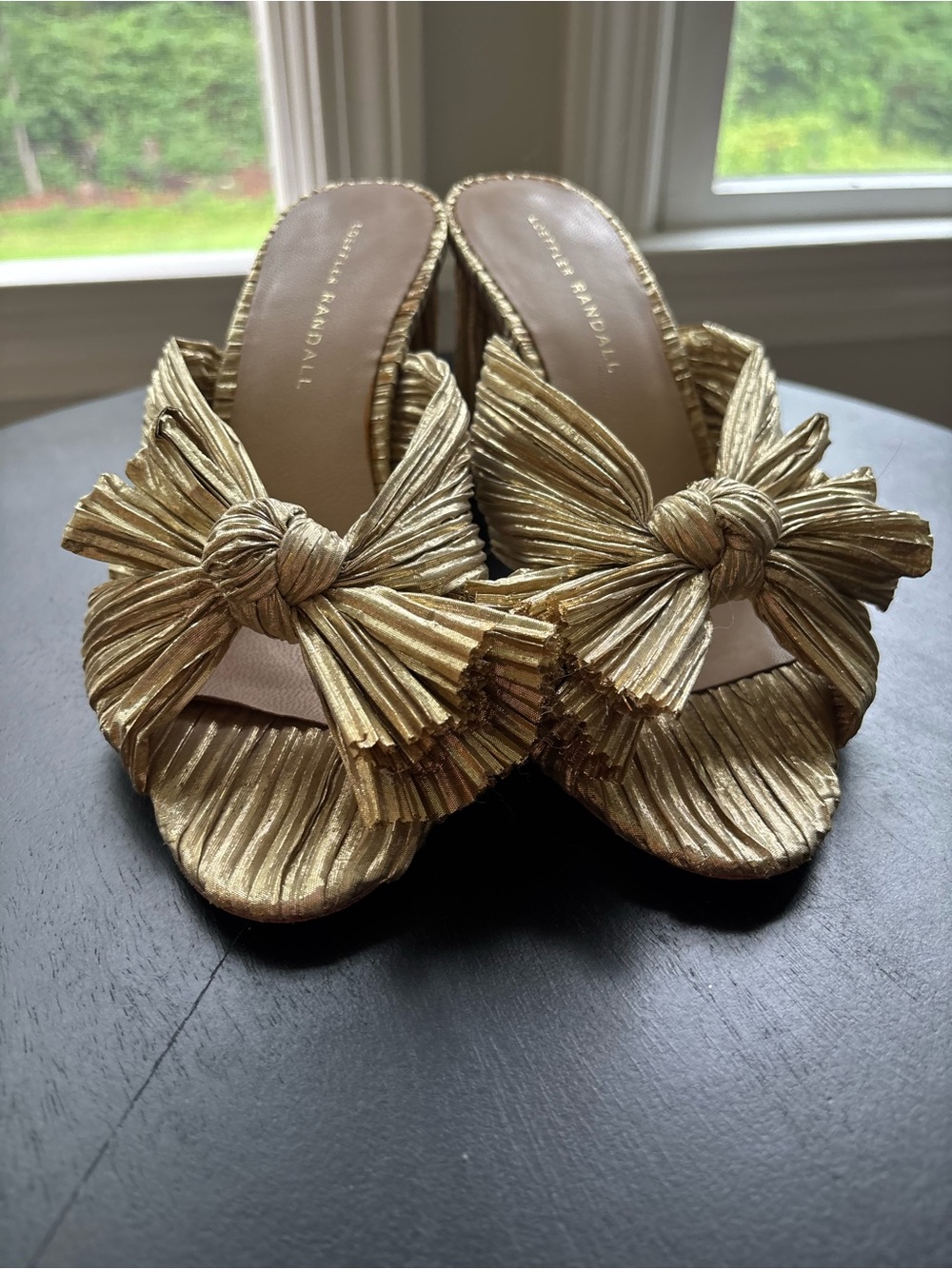Loeffler Randall Metallic Bow Heels